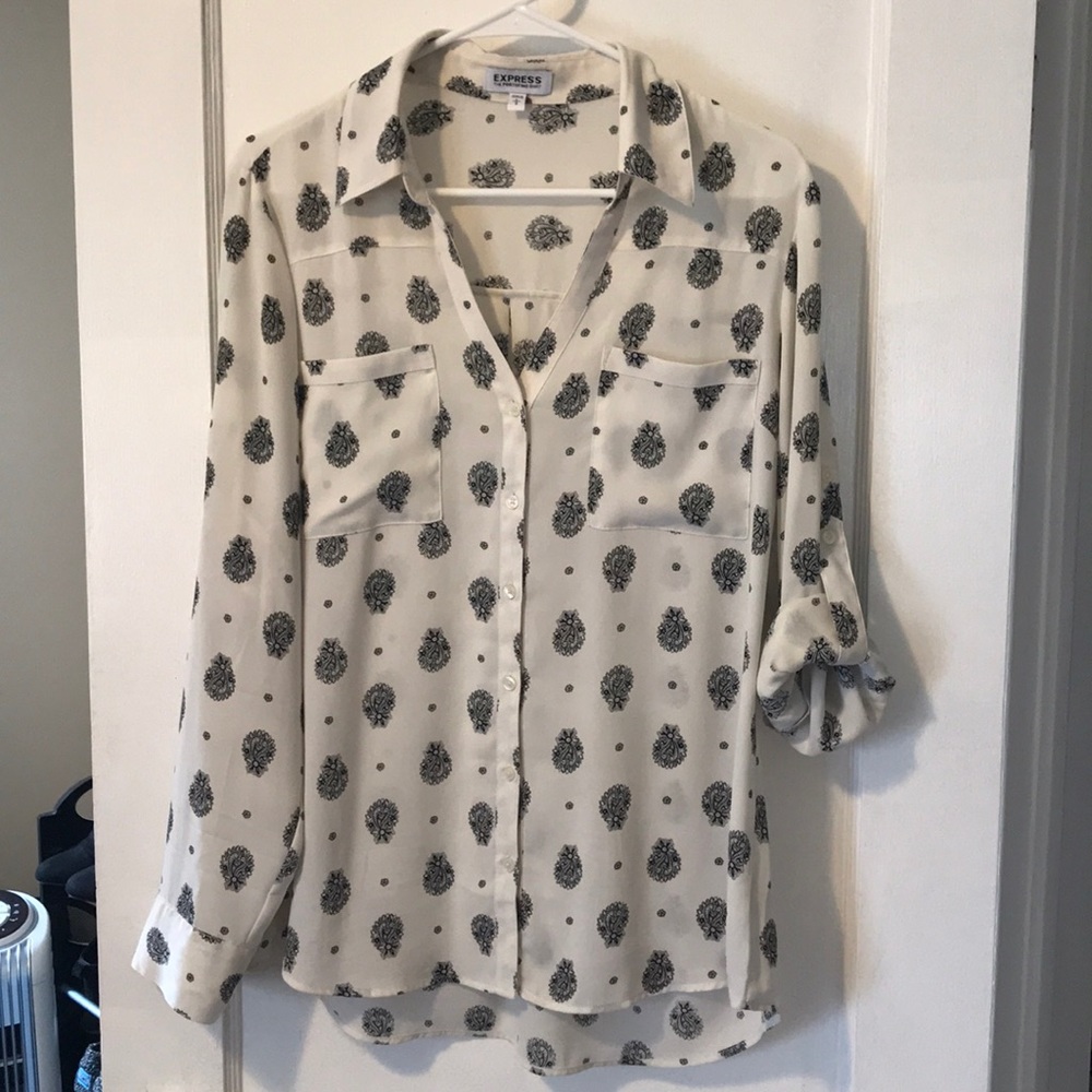 Off-white paisley Portofino convertible sleeve top